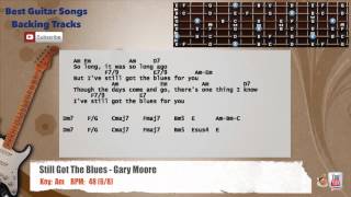Video thumbnail of "🎸 Still Got The Blues - Gary Moore Guitar Backing Track with vocal, chords and lyrics"