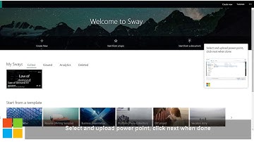 how to create a presentation in sway from a ppt and a youtube video