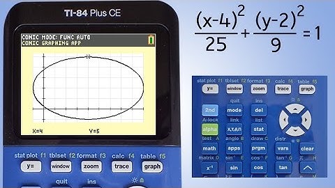 TI84 Plus CE Calculator Graph Horizontal Ellipse