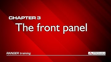 RANGER analyzers tutorial: [3] Front panel