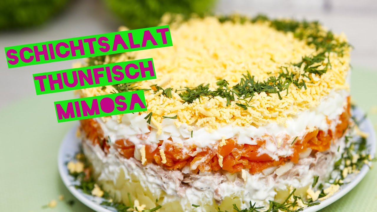 Einfacher Schichtsalat | Thunfischsalat Mimosa - russische Rezepte ...