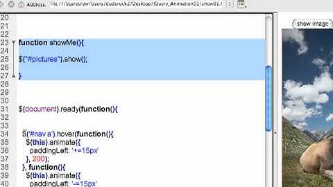 JQuery Show and Hide Method