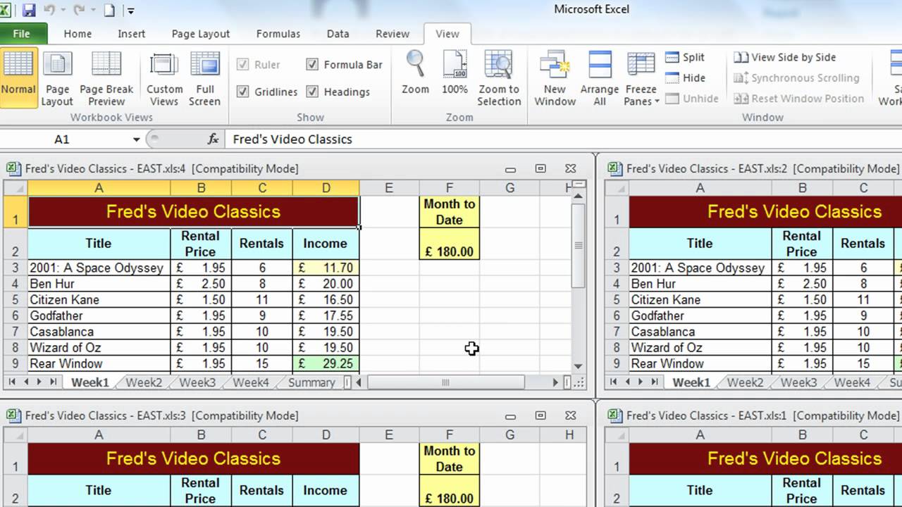 Excel Display Data From Multiple Worksheets