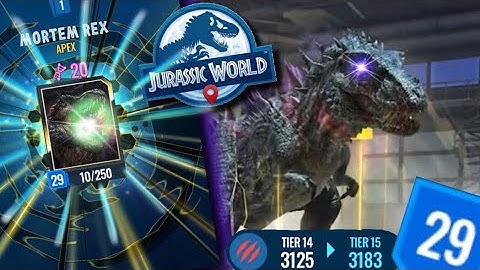 MORTEM REX REACHES LEVEL 29!!! THE JOURNEY IS ALMOST OVER (Jurassic World Alive)