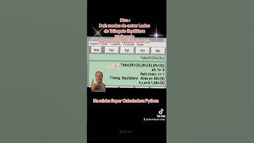 Dica para usar função Tabc(  prá triângulo equilátero na minha Super Calculadora Python #matematica
