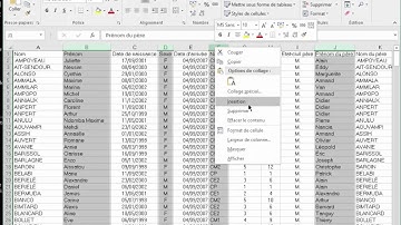 Excel: Colonnes-Lignes