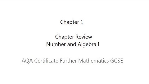 AQA Certificate Further Mathematics GCSE: Chapter 1 Review