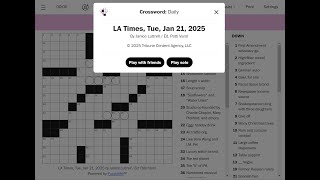 The Washington Post / LA Times Crossword 21/01/2025