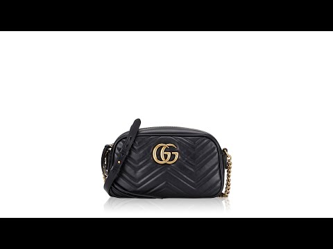 Gucci Matelasse Small GG Marmont Chain Shoulder Bag Black Gucci Matelasse Small GG Marmont Chain Shoulder Bag Black