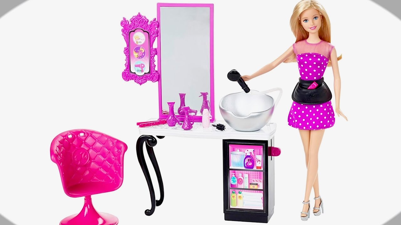Barbie Hair Style Salon Barbie Doll Haircut Makeover Salon stik rambut  Barbie Cabeleireiro Stley - YouTube