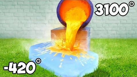 Molten Lava Vs Giant Ice Block Experiment #mrbeast #viralvideo