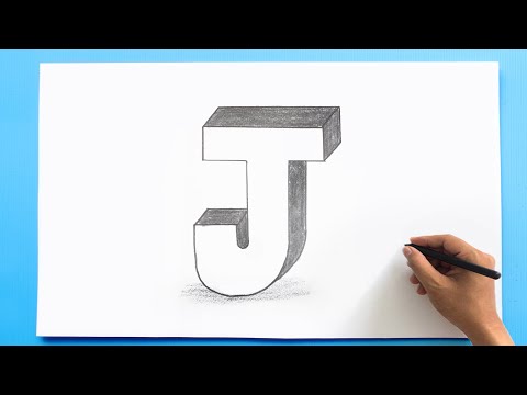 3D Letter Drawing - J