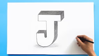 3d letter drawing j