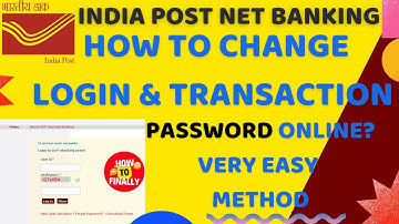 India Post Net Banking Activation | India Post Login and Transaction Password Change Online