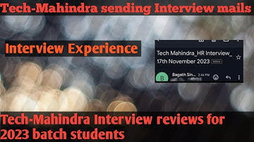 Tech-Mahindra sending HR interview mails | Tech-Mahindra interview Experience for 2023 batch