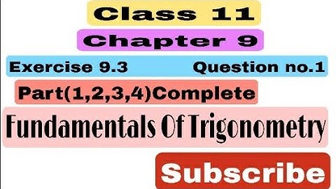 Chapter 9 (Exercise 9.3) 1st year in Hindi\Urdu (Fundamental of Trigonometry)