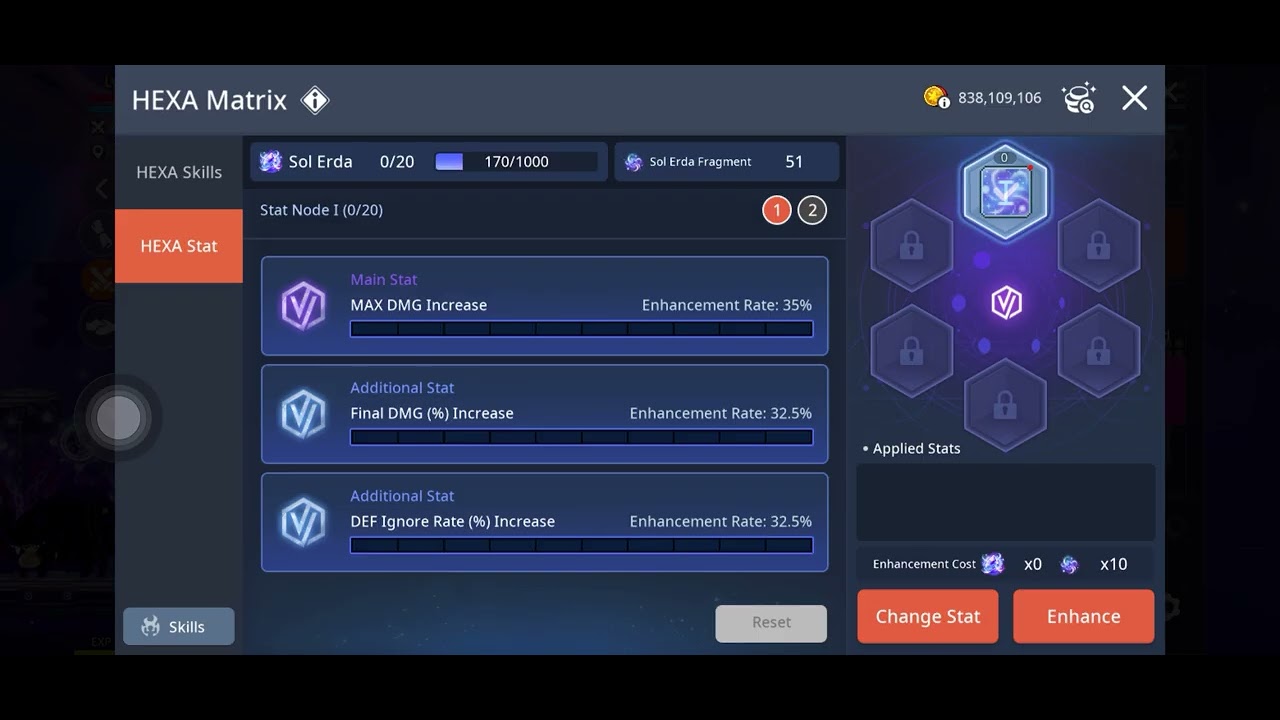 [Maplestory M] Hexa stats