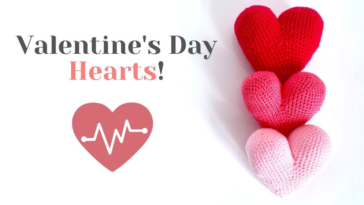 HOW TO CROCHET VALENTINE'S DAY HEARTS! | Free crochet pattern