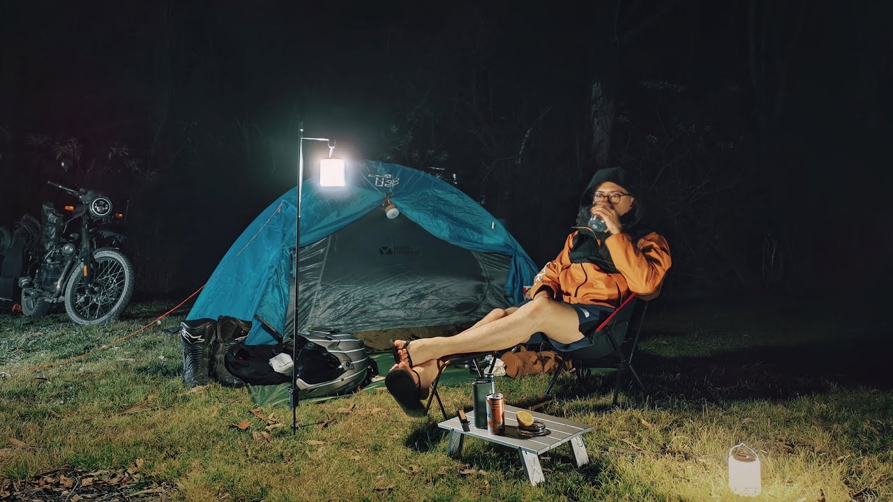 SOLO MotoCamping with Royal Enfield Himalayan| Offroad | Tea, Coffee & Campfire | Silent Vlog | ASMR