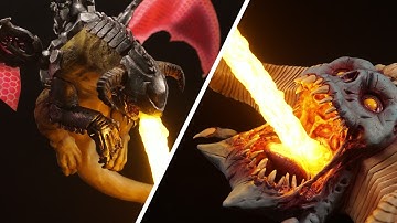 I made a Dragon breathing fire down a Demon