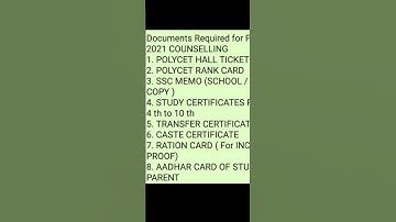 required documents for ap polycet counselling 2021