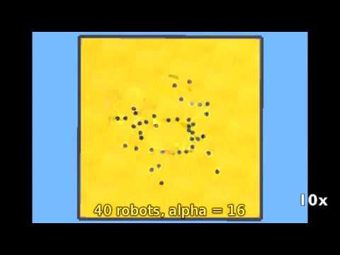 Wireless Connected Swarm - 20 and 40 simulated and real e-puck robots