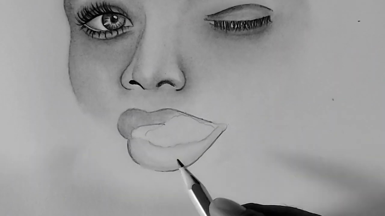 drawing, shading and blending aminimalistic face with pencils : r