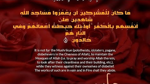 لا يفوتكم تعلم وإتقان أحكام سورة التوبة ءاية رقم 17