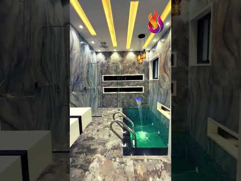 beautiful water shower in a house |waterfall design| zara #house #waterfall  #shorts