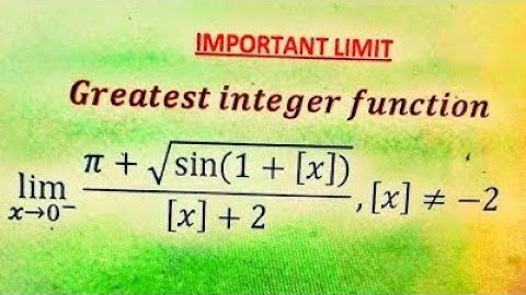 Limits - Greatest Integer Function