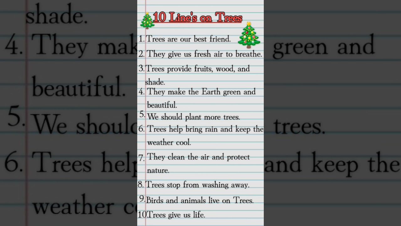 10 Lines on Trees | Essay On Tree | Tree Essay In English