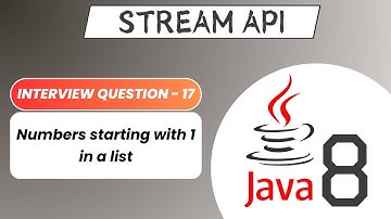 Numbers starting with 1 in a list | Stream API Interview Question - 17 | Java 8 Stream | Operations