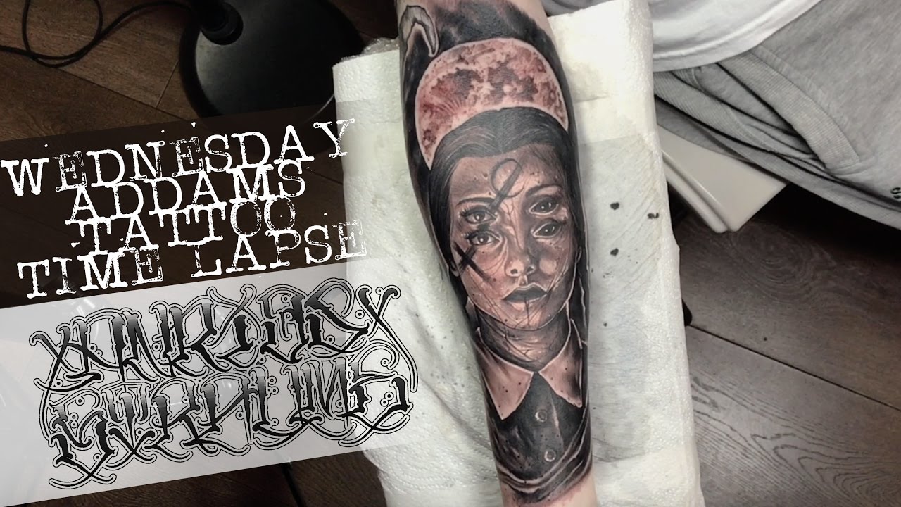 WEDNESDAY ADDAMS TATTOO TIME LAPSE / SPEKTRA DIREKT 2 ROTARY