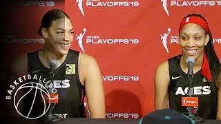 VIDEO: Ja Morant, WNBA MVP a'ja Wilson Hit 'the Griddy' at WNBA Finals