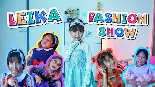 LEIKA FASHION SHOW  BAJU KARAKTER ELSA!! KECAPEAN SAMPE PINGSAN