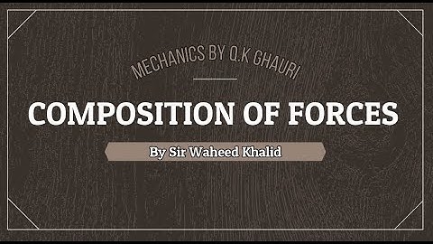 chapter 2 Composition of Forces applications of lambda mu theorem lecture by sir Waheed