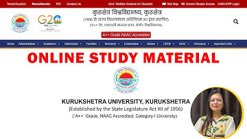 Kurukshetra university (kuk) Online Study material - LMS Tutorial 2024 government college