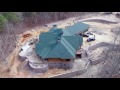 10,000 Sq Ft Luxury log Home From above Drone Views under construction