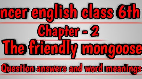 The friendly mongoose || Question answers and word meanings || ncert english class 6th