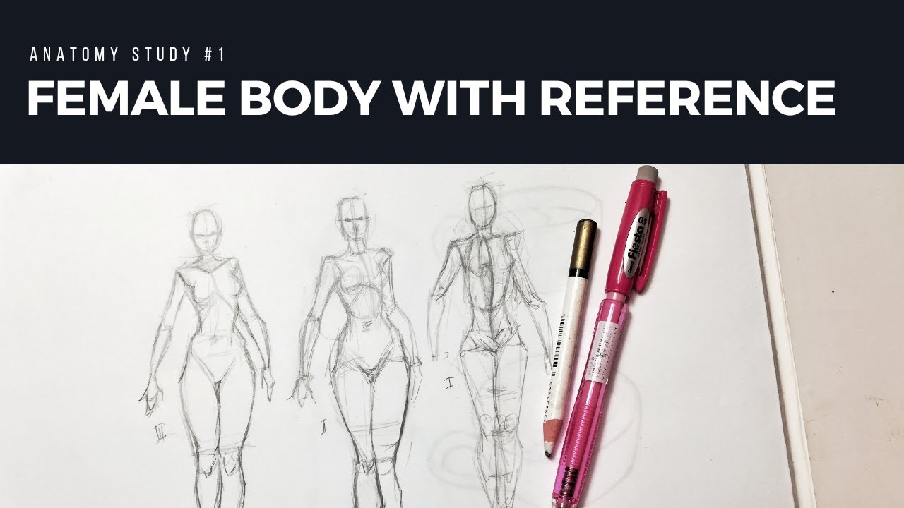 Drawing Female Figure - Anatomy Study #1 [study with me] - YouTube