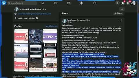 [Snowbreak: Containment Zone] Update Patch Notes for August 31| Is this it?