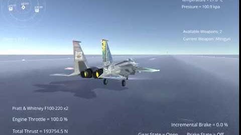 Silantro Unity3d Flight Simulator: F-15 Eagle Combat Flight test + Landing 1