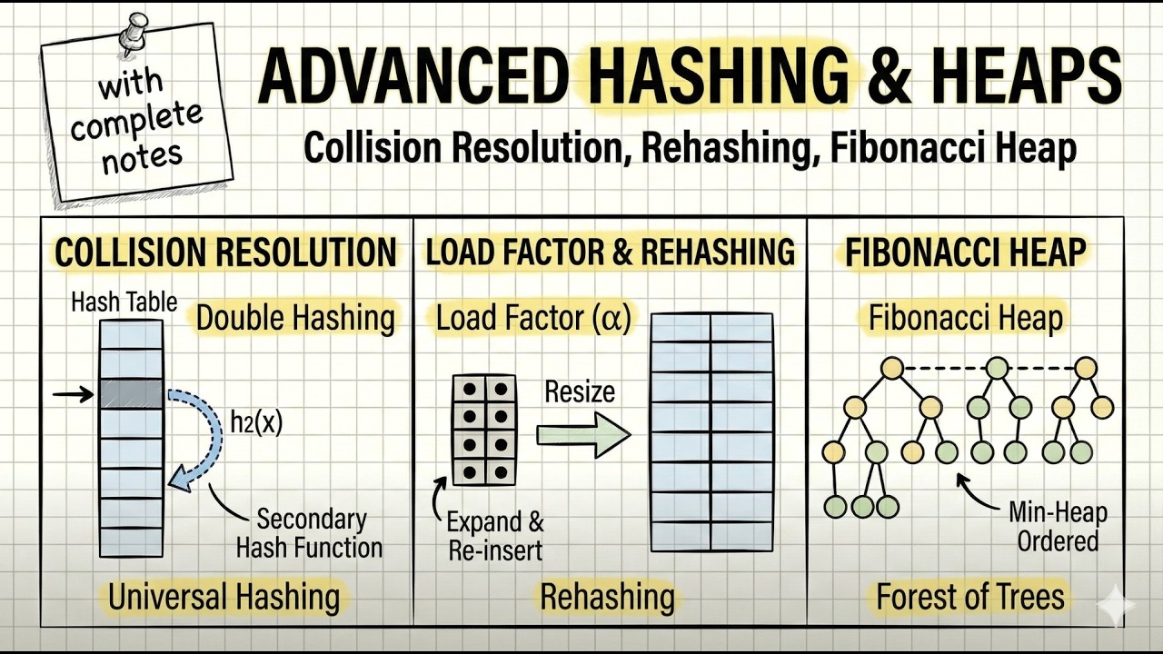 Advanced Hashing Made Easy – Collision Resolution, Double Hashing & Rehashing | StudyPalz