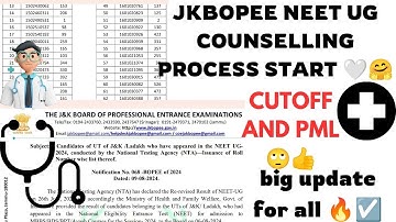 FINALLY JKBOPEE RELEASES ROLL NO WISE LIST 🔥👍| NEET UG PROCESS START 🤗☑️| COUNSELLING 👍MUST WATCH 😮