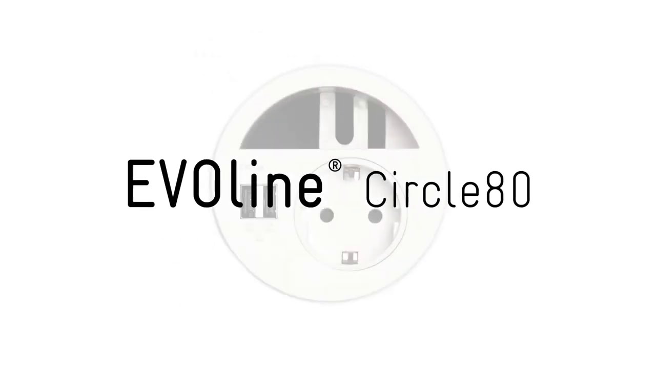 Schreibtisch Einbausteckdose USB-Charger A/C EVOline Circle80