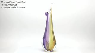26-5228E Murano Glass Tivoli Vase Topaz Amethyst