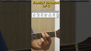 Key of C Family Chords Guitar Tutorial in 15 Seconds #guitarlesson #guitartutorial #playguitar