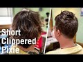 SHE GOES SUPER SHORT AFTER 8 MONTHS GROWTH! Pixiecut for a round face shape