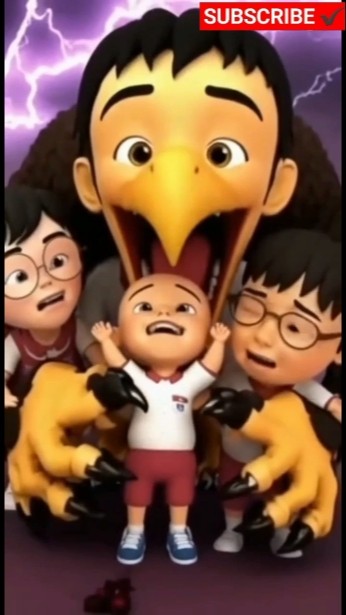 Fizi menjadi elang dan memakan Ipin #upinipin #funny #disney #cartoon  #shorts