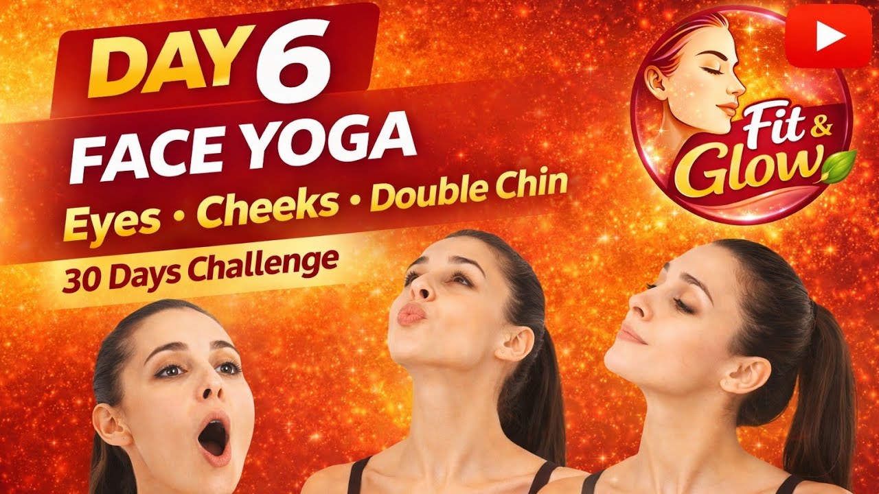 Day 6 Face Yoga | Eyes, Cheeks & Double Chin Lift | 30 Days Fit&Glow Challenge 